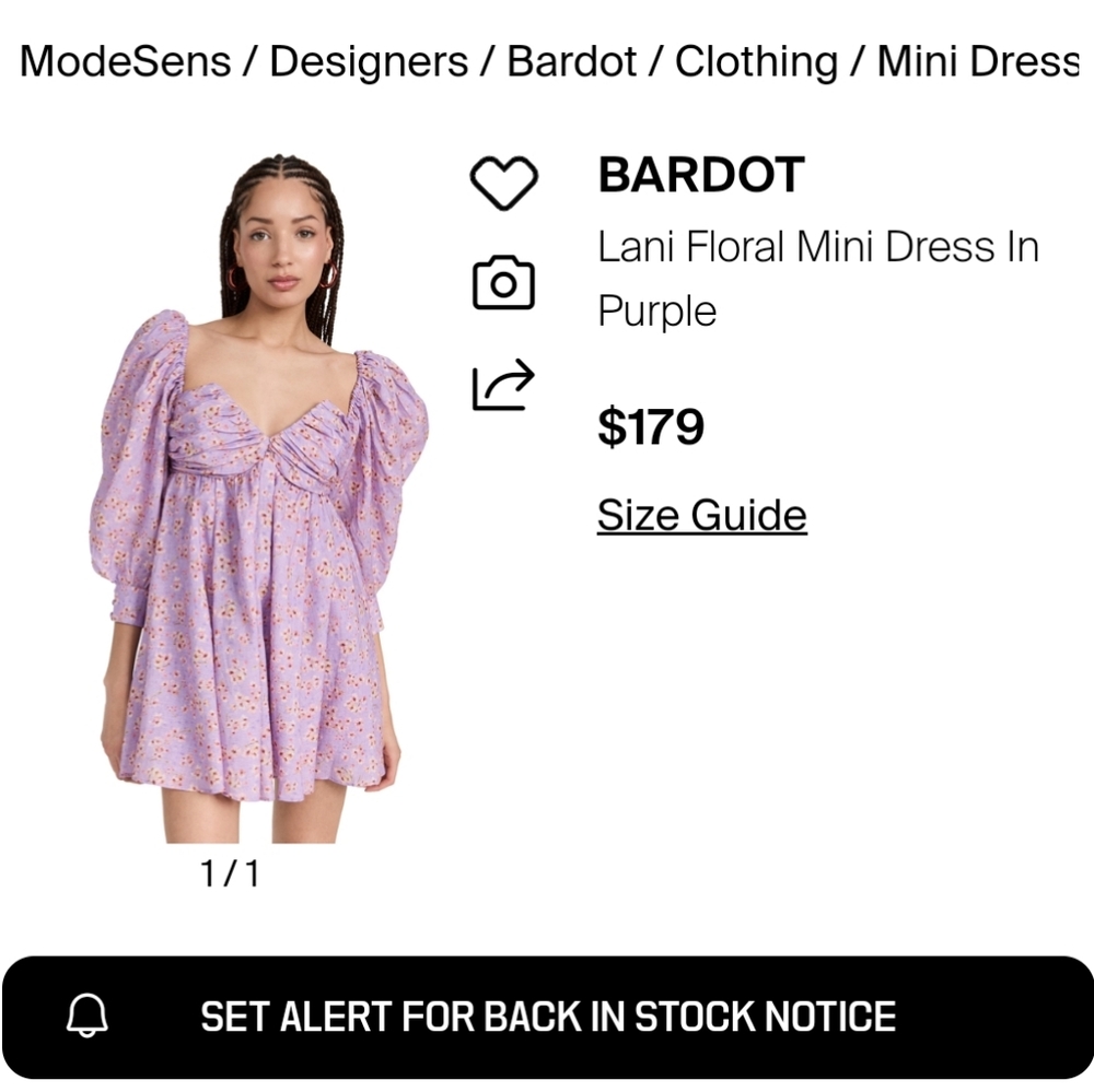 Floral Off-Shoulder Pink Dress - Picture 4 of 9